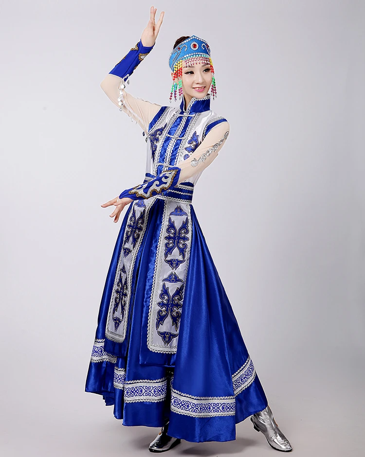 Chinois Performance Mongolie Robe Longue Danse Color1 Femelle Costumes Minorités De Ethniques Latine Vêtements color2 Conception D'expansion Des wzvqX1qpU