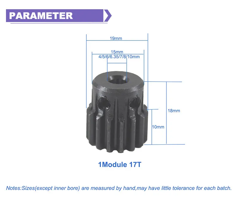 1 модуль 17 лет Шестерня МЕТАЛЛ 45 Сталь Rc ведущая шестерня шкив 4/5/6/6,35/7/8/10 мм внутренний диаметр формы 1 17 зуб прямозубая шестерня