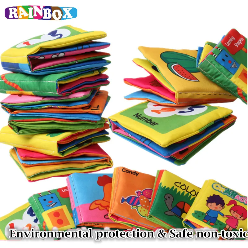 Baby Toys 0 3Years old Intelligence Development Cloth Book Soft Rattles Unfolding Activity Books Cute Kids