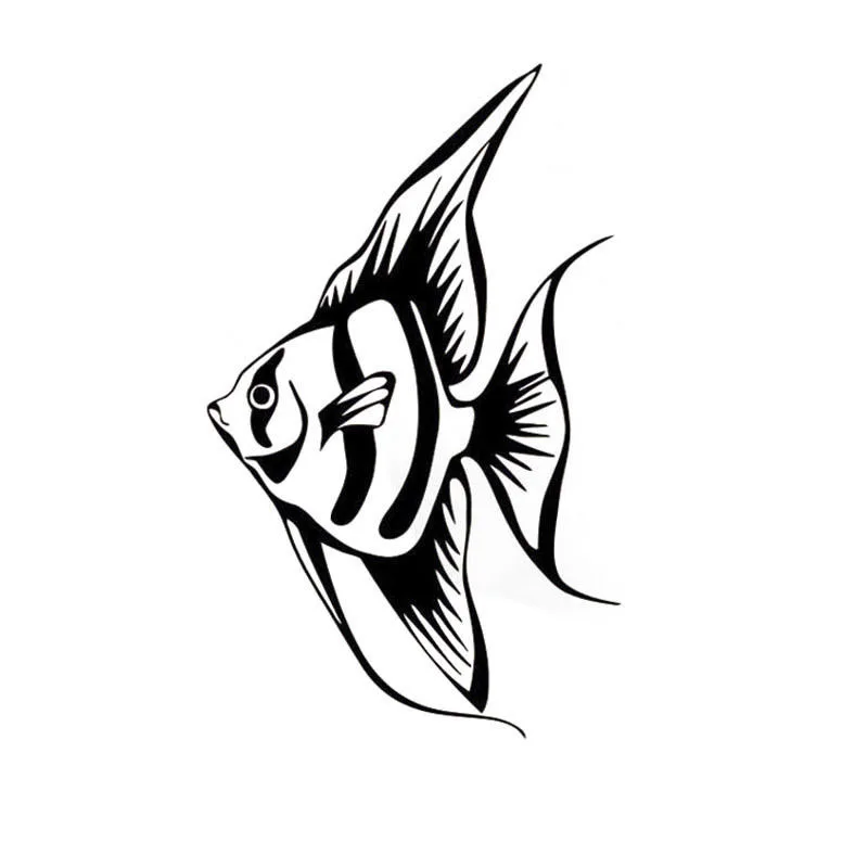 

9.2*15CM Lovely Ocean Fish Vinyl Decal Car Styling Body Decoration Stickers Accessories Black/Silver C6-0645