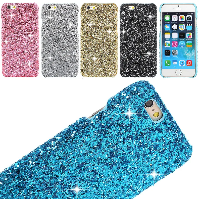 

Top luxury flash glitter Bling cover skin for iphone 5 5s SE 6 6s plus plastic Case protector shell Squishy Mobile Phone Bag