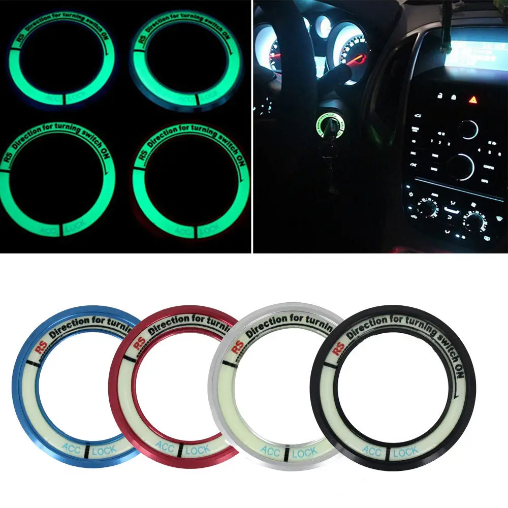 

Luminous Ignition Switch cover key switch decoration ring For Toyota Kia Nissan Hyundai Solaris i30 ix35 Sonata Elantra