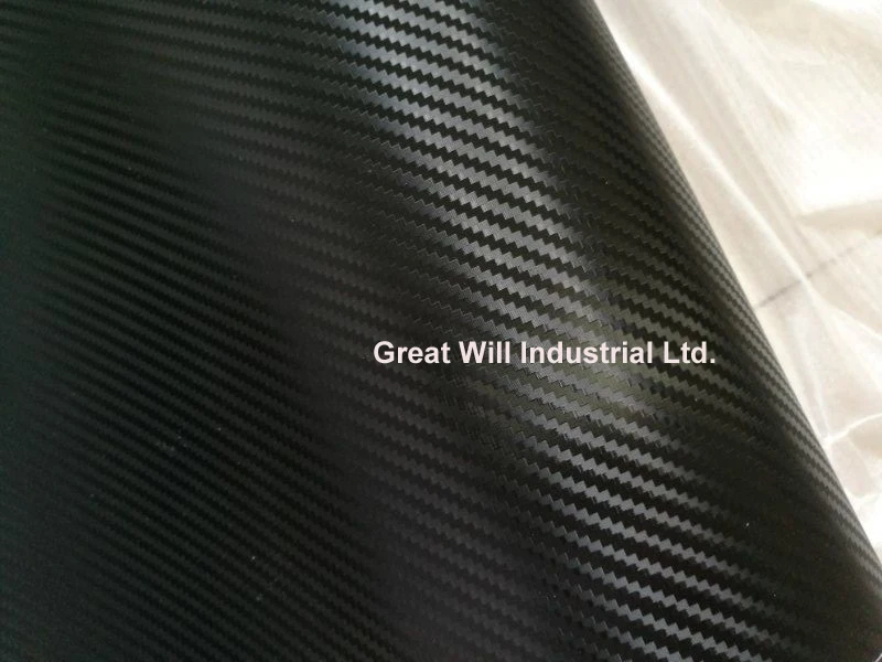 

High Performance 3D Black Carbon Fibre Vinyl Film Big Texture Car Wrap With Air Bubble Free Like Real Weave Carbon 1.52x30m/Roll