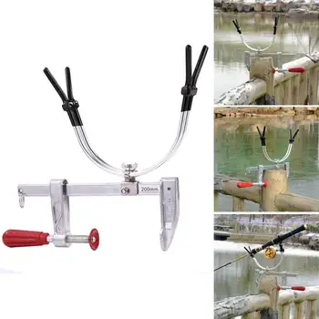 

Raft Boat Fishing Rod Pole Bracket Clamp Clip Aluminium Alloy Multi-angle rotation Stander Holder automatic Fishing Tackle Tool