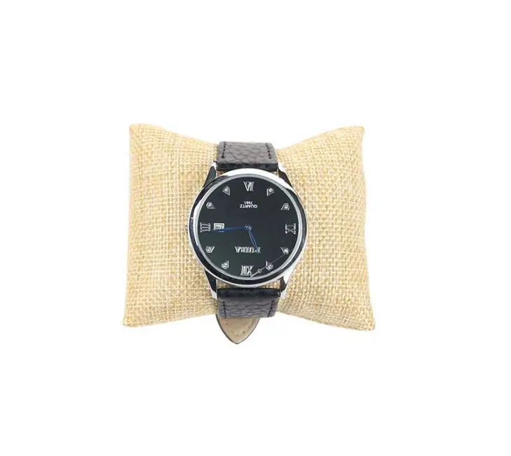 20 шт/Партия Ювелирные изделия стойки для дисплея желтый джутовый браслет дисплей ткань браслет часы Waistwatch подушки цена