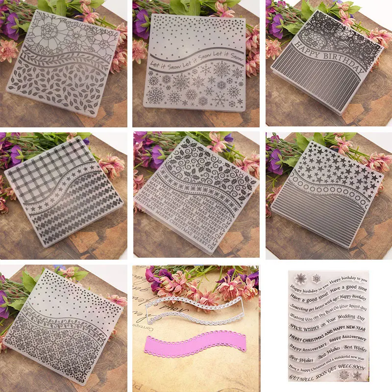 Скрапбукинг diy EM101-EM120 Пластик тиснением папку ясно марки резки умирает комплект |