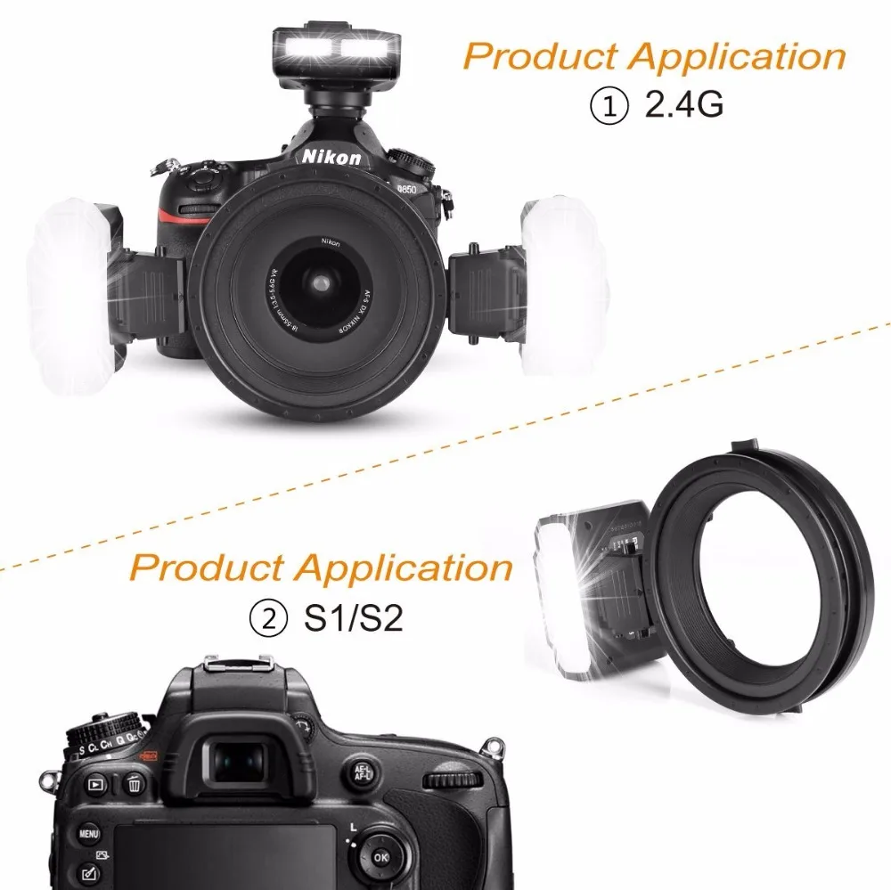 Meike MK-MT24 Macro Twin Lite флэш памяти для Nikon D5100 D5200 D5300 D610 D3100 D3200 D3300 D7100 D7200 D7000 D90 цифровых зеркальных камер