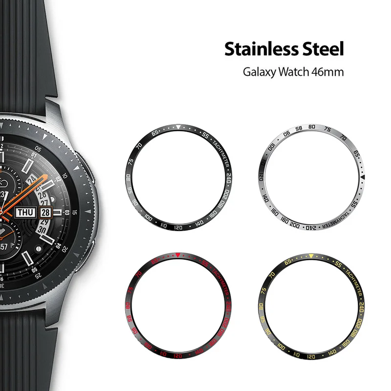 

Smart Watch Bezel Case Accessories for Samsung Galaxy Watch Gear 2/3/4 Bezel Ring 42/46mm Adhesive Stainless Steel Metal Cover