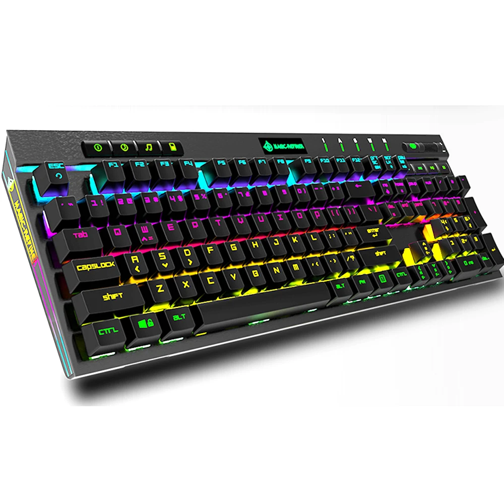 

MK12 Square Keycap Mechanical Keyboard Red Switch Electronic Sports Gamer Computer Mixed Light Wired Keyboard With Backlight