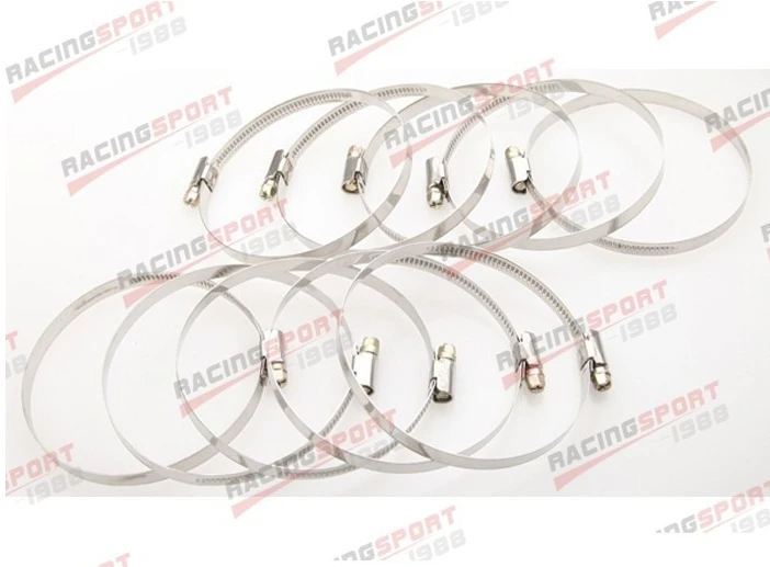 

8 Pcs Stainless Steel Adjustable Drive Hose Clamps Fuel Line Worm Clips 90mm-110mm