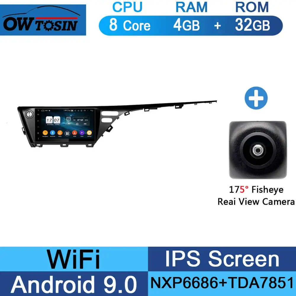10," ips 8 ядерный 4 Гб ОЗУ 64 Гб ПЗУ Android 9,0 Автомобильный DVD Радио gps Navi для TOYOTA CAMRY DSP CarPlay Parrot BT стерео - Цвет: 32G Fisheye Camera