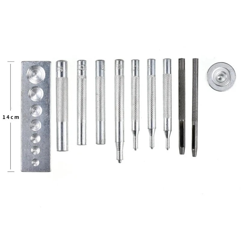 KOKNIT 11pcs Leathercraft Tool Punch Snap Kit Rivet Fastener Buttons Installation Tool Kit Kit for Leather Craft Hand Punch Tool (9)