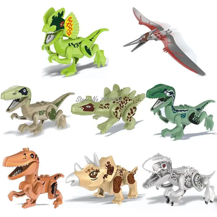

Jurassic Dinosaur Set Building Block Toy Figure Indoraptor Velociraptor Triceratop Indomirus T-Rex World compatible with legoing