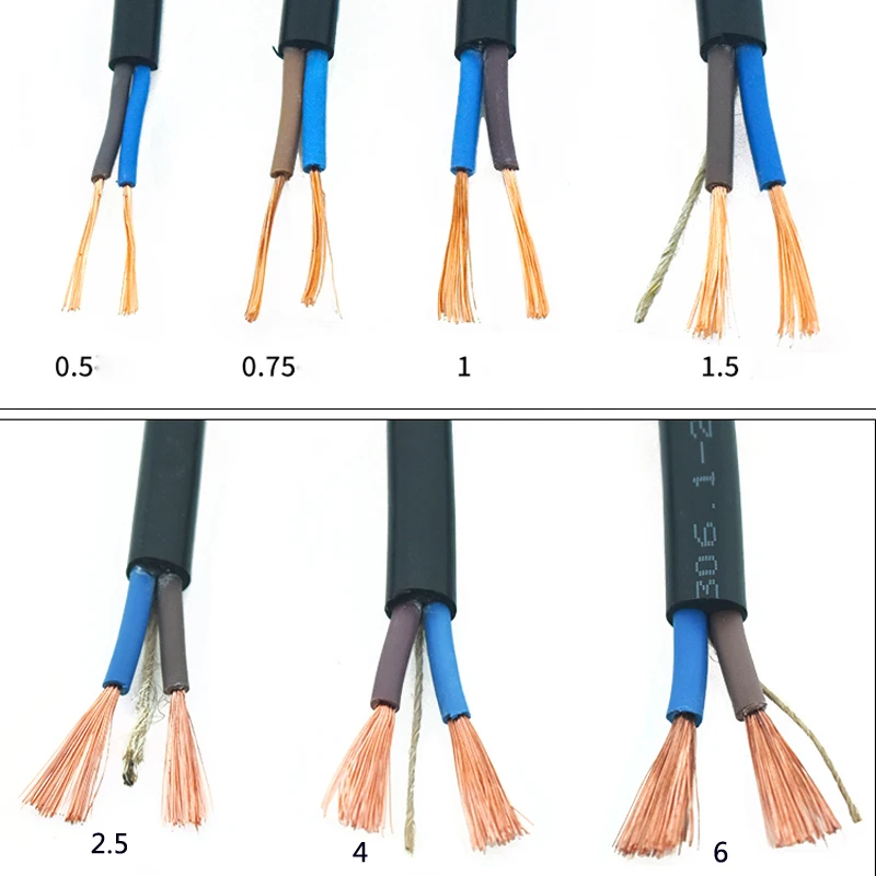 5M Медь электрические провода и кабель РВВ 2/3/4/5 жилами в 0,5/0,75/1/1,5/2,5 мм Мощность линия обшитый провод