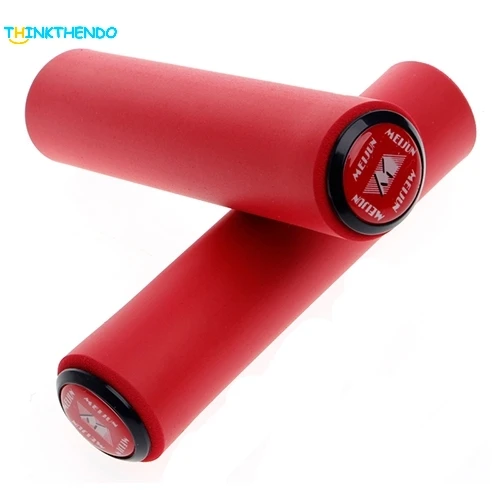 Велосипедные ручки для руля 2 шт MTB силиконовые противоскользящие ручки для руля Защитная крышка для горного велосипеда - Цвет: Красный