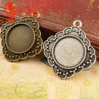 

(fit 20MM inner cabochons) 30pcs Vintage alloy pendant setting for Jewel making