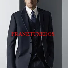 Изготовленный на заказ мужской костюм, облегающий смокинг, формальный модный вечерний костюм Блейзер Свадебные вечерние костюмы(пиджак+ брюки+ жилет+ галстук