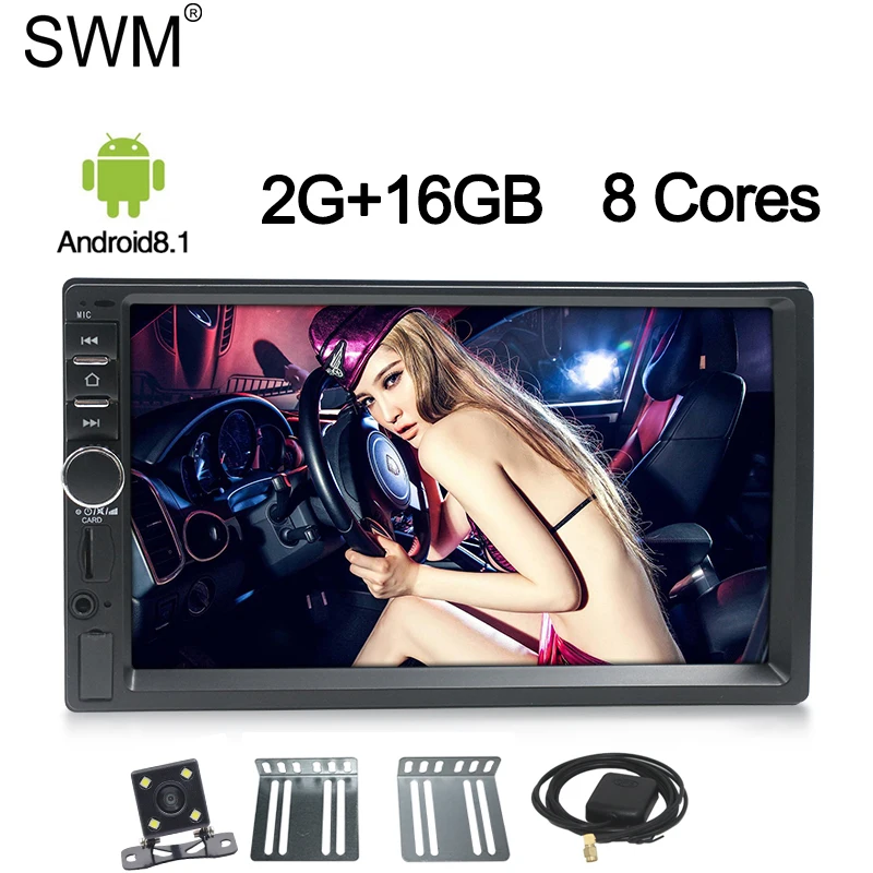 

SWM 7" 2G 16GB Radio 2 Din Android 8.1 Autoradio GPS Navigation Car Stereo Mirror Link 7" 2din Parktronic Autoradio Bluetooth