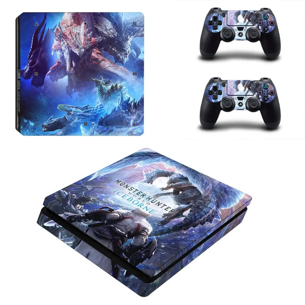 

PS4 Slim Stickers Monster Hunter World Skin Vinilo PS 4 Slim Sticker Decal Cover For PlayStation4 Slim Console and Controller