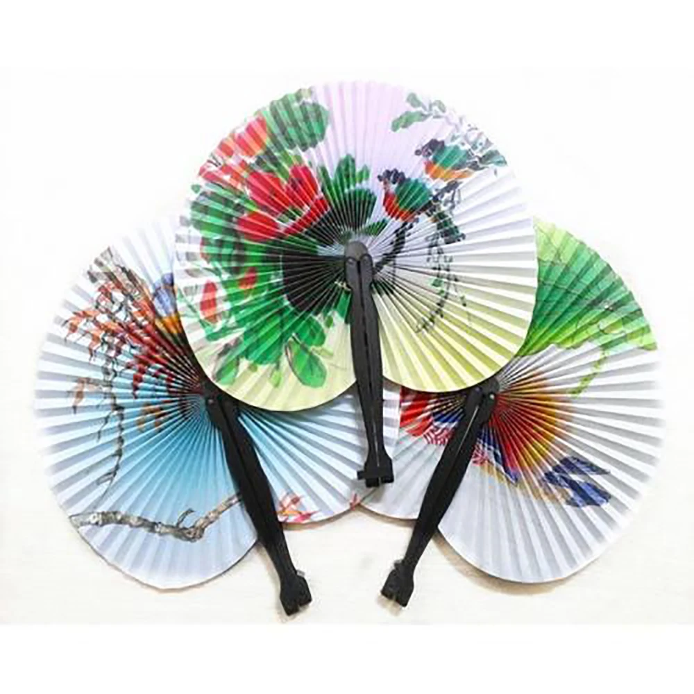 

1pcs New Pattern Folding Dance Wedding Party Lace Edging Plastic Ribbing Folding Hand Held Solid Color Fan Chinese style Mini Fa