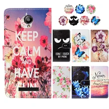 PU Leather Slip resistant Flip Print Wallet Case For Fly IQ4514 Quad EVO Tech 4 Case