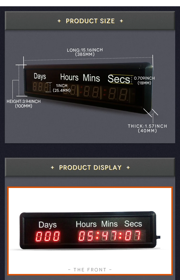 1 дюйм 9 цифр Led дней часов мунитов секунд таймер обратного отсчета Honghao
