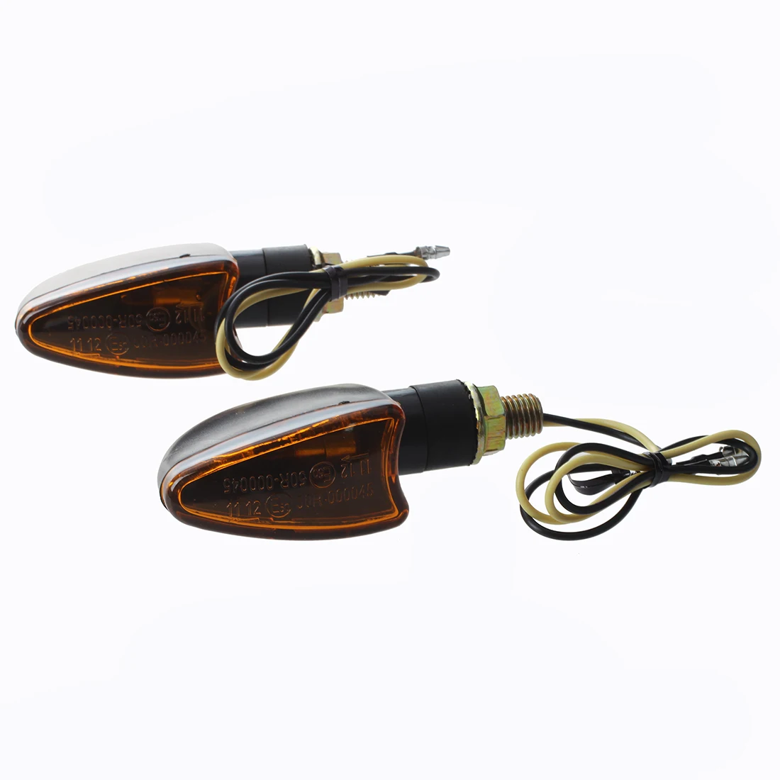 2 PCS Mini Indicator Warning Light Motorcycle 2W Yellowindicator light