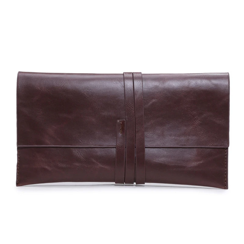 

Genuine Leather Original Design Fashion Clutch Hand Bags Simple Retro Male Wallet Package Envelope parcel Phone Package Man Bag