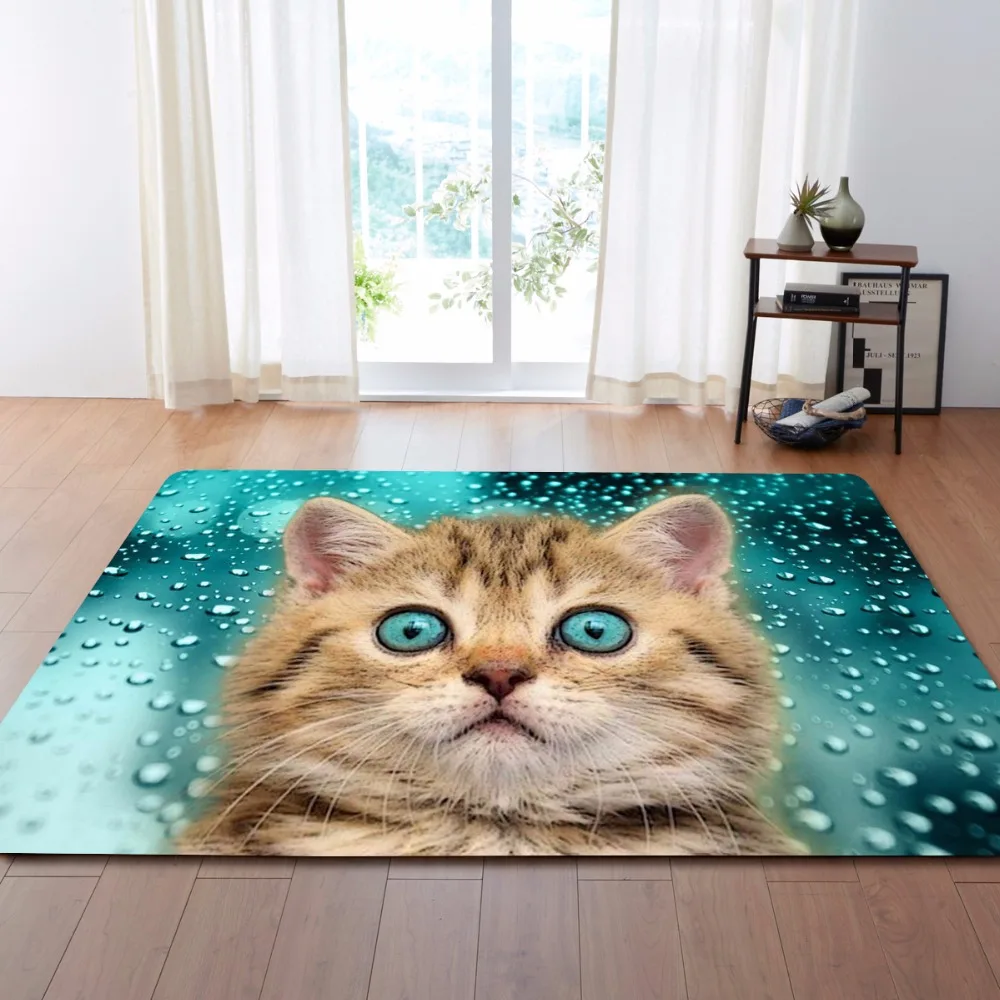 Скандинавские большие 3D ковры милый коврик с кошкой спальня детская комната