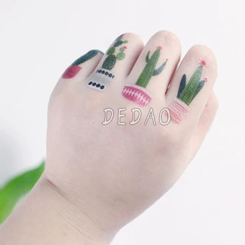 

Kids Temporary Tatoo Fake Tattoo Sticker Cactus Tattoos Stickers Tatouage Hand Foot Tatto Gift For Children Girl Women Men