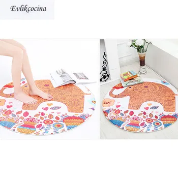 

Free Shipping Happy Elephant Round Carpet Kids Game Rug Non-Slip Baby Crawling Multifunctional Play Tapetes Tapis Salle De Bain