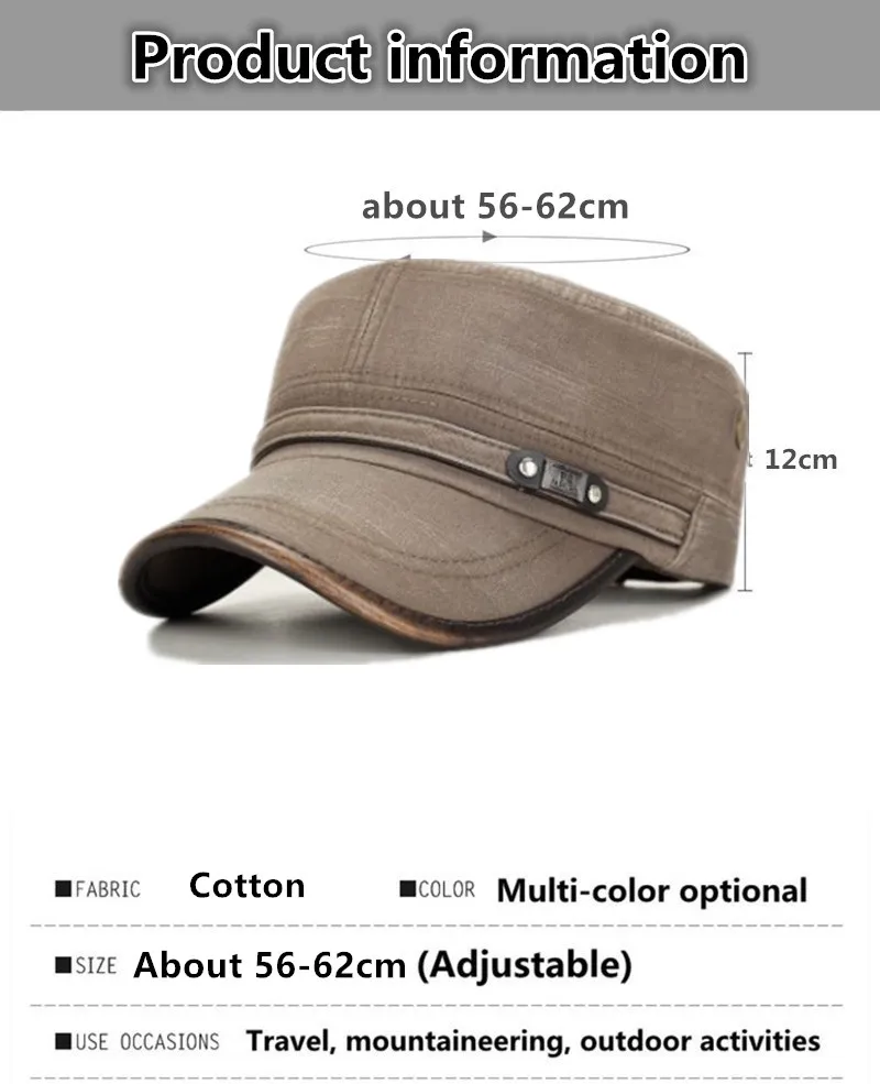 SILOQIN, регулируемый размер, мужская летняя шляпа, модная, Ретро стиль, плоская кепка, s, мытый хлопок, военные шапки для мужчин, брендовая Кепка Snapback