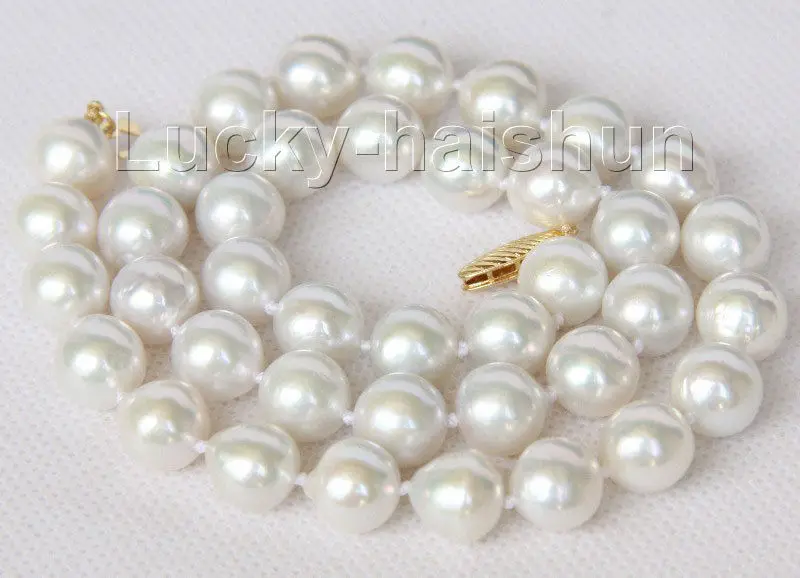 

Free Shipping>> new hot SUPER LUSTER NEAR ROUND 11MM WHITE SOUTH SEA PEARL NECKLACE j9528