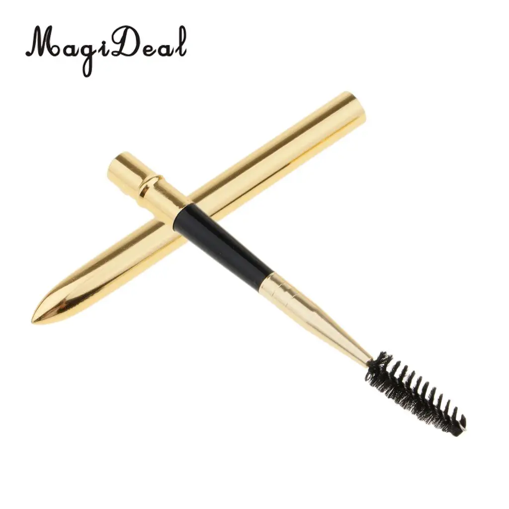 MagiDeal Reusable Mascara Wands Makeup Lash Extension Liner Brush Spiral Wood Handle Eyelash Extension Tools