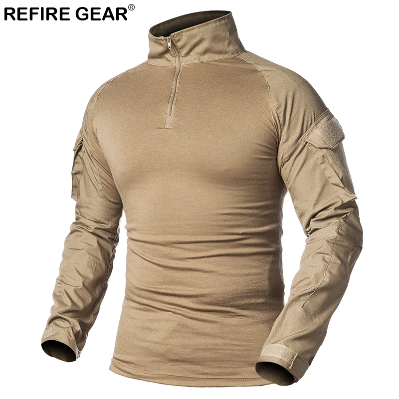Günstig Refire Getriebe Frühling Herbst Sport Im Freien T shirt Langarm Taktische Militärische Armee Shirts Mann Jagd Klettern Atmungsaktive Hemd