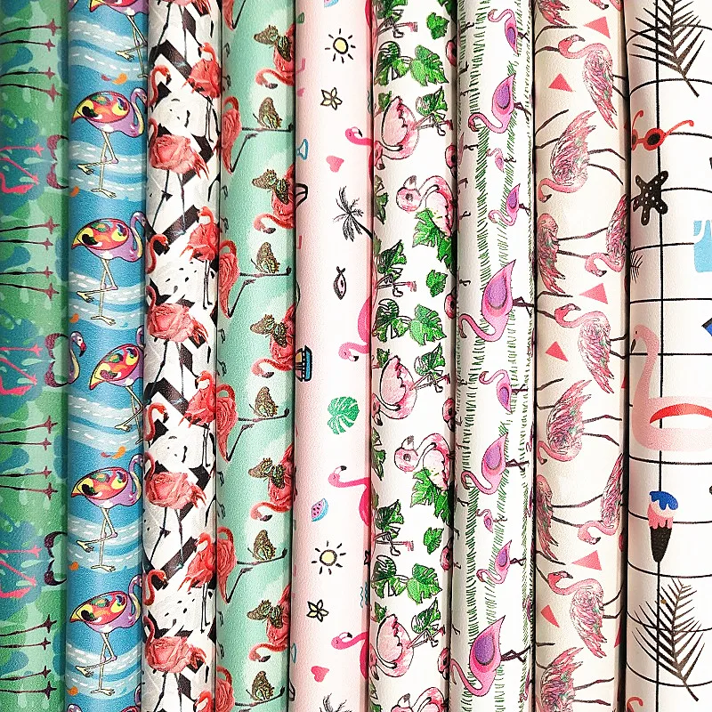 

1PCS A4 SIZE 21X29cm Alisa Glitter Cuero Sintetico Printed Unicorn Flamingo Leather For DIY hair Accessroies Craft C05A