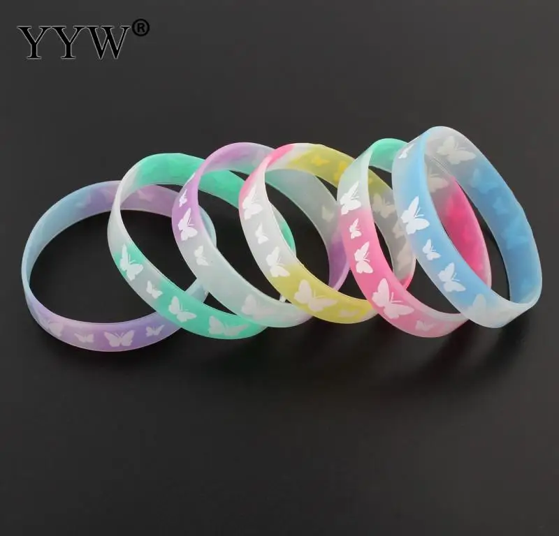 Buy Cool butterfly Silicone Bracelets for Gift Fashion Sport Rubber Bracelets