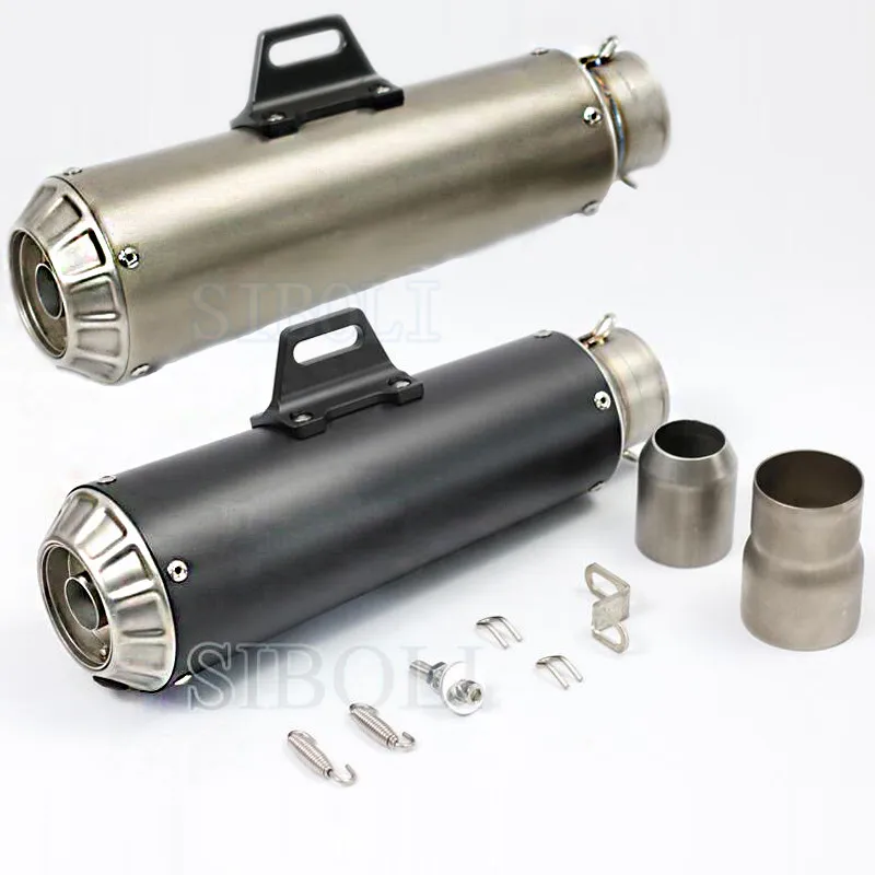 Inlet 61MM Motorcycle Exhaust Muffler Pipe Escape Moto Mufflers