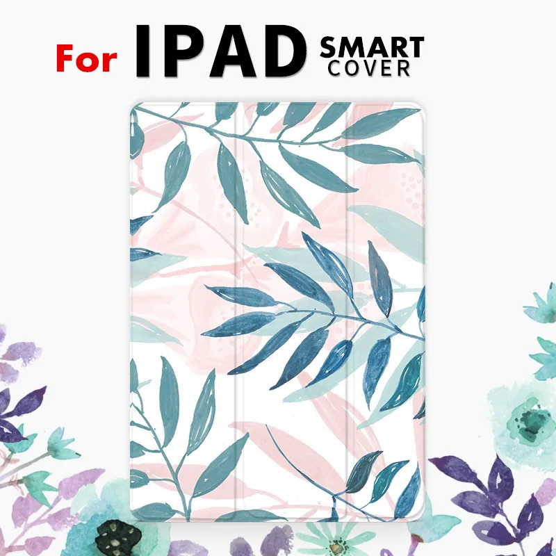 Чехол книжка с листочками для iPad Pro 9 7 air 10 5 11 2 6 го 12 Mini 3 4 2019 чехол планшета 2017