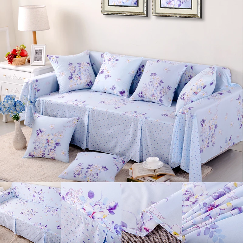 Nordic цветок печати Slipcover полиэстер Диванный чехол Крышка Анти грязный съемный