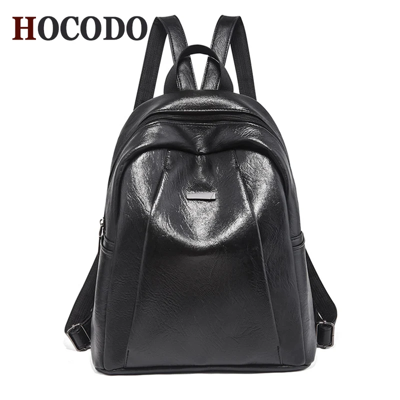 

HOCODO Backpack Women Pu Leather Female Backpacks Teenager School Bags Mochila Feminina Rucksack Mochilas Mujer 2018 Black