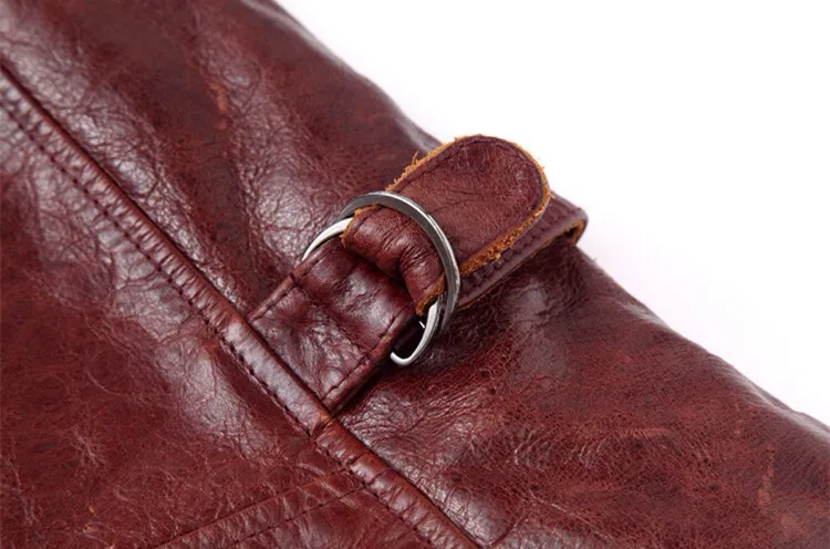 Men Casual Leather Jacket Red Color Plus Size XXXXL Genuine Thick Cowhide Clothing Men's Winter Warm Slim Fit Leather Coat (9)