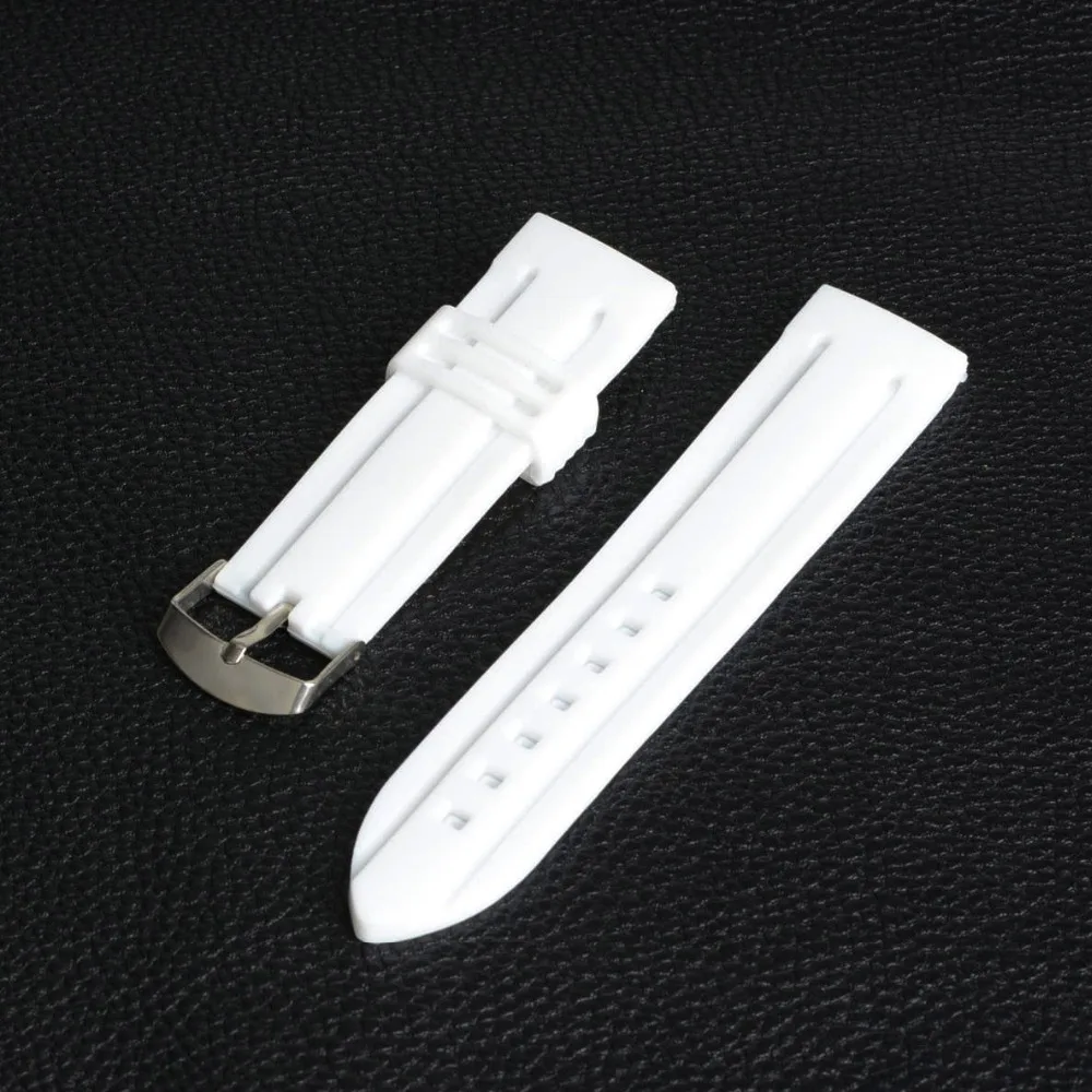 

New Fashion Trendy Army Military Silicone Watch Strap Sports Wrist Watch Band Watchband White 20mm 22mm 24mm