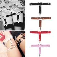1 шт., женские сексуальные панковские готические подвязки, пояс в форме сердца, искусственная кожа, эластичные подвязки, ремни для ног, бедра, кольцо, аксессуары для одежды