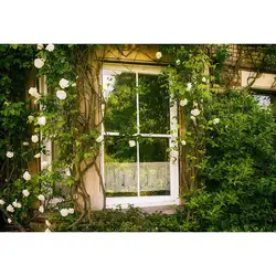 Винил открытый Фон фотографии Королевский цветочный сад деревянные двери цветы белая роза Studios детей свадебный фон