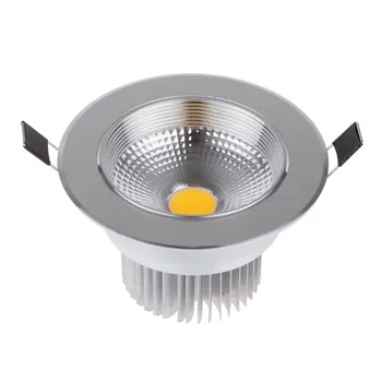 

COB Recessed LED Downlight 5W 7W 10W 12W 15W 18W 25W Ceiling Spot Light AC110V-240V Silver Spotlight For Home Lighting Wall Lamp