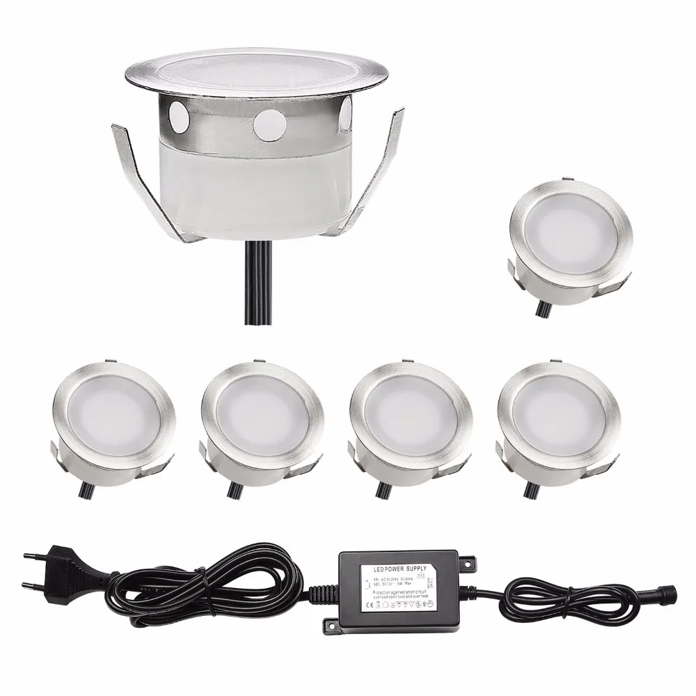 10 pc LED Light Outdoor Landscape Yard Path Stair Light Recessed w//Power Source