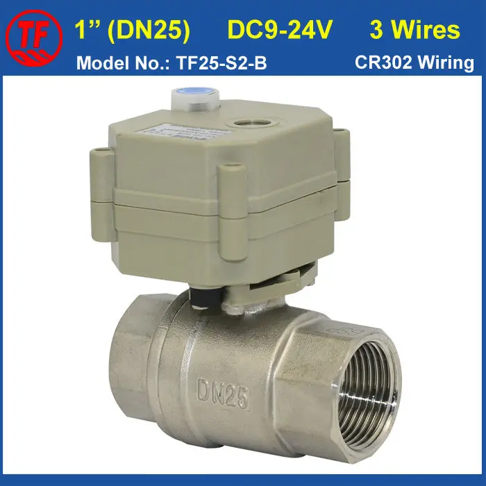 ФОТО DC9-24V 3 Wires Motorized Valve With Manual Override NPT/BSP 2 Way SS304 1