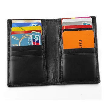

Mens Womens Simple High Quality Many Slots Card Holder Genuine Leather Wallet