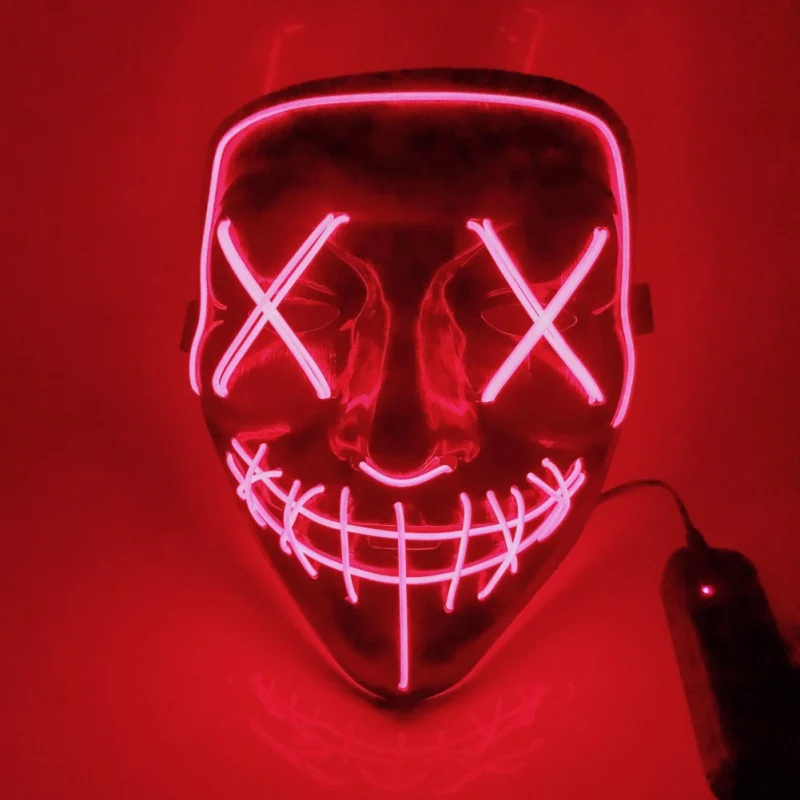 

Halloween Mask LED Mask Light Up Party Masks Neon Maska Cosplay Mascara Horror Mascarillas Glow In Dark Masque